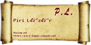 Piri Lázár névjegykártya